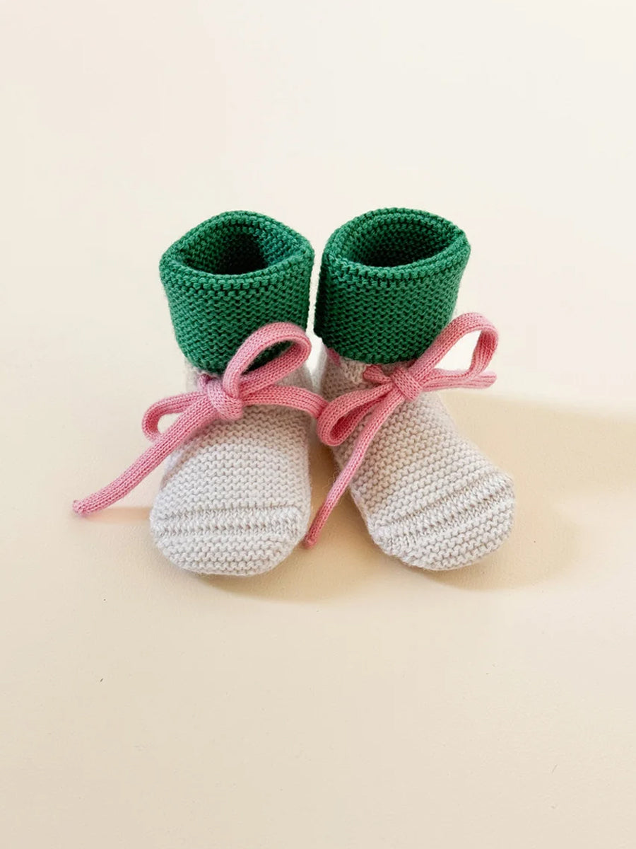 Futter i merino uld fra Hvid Knitware - Cream/Grass