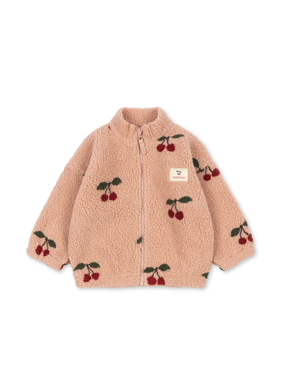 Teddy fleece jakke fra Konges Sløjd - Grande cerise blush