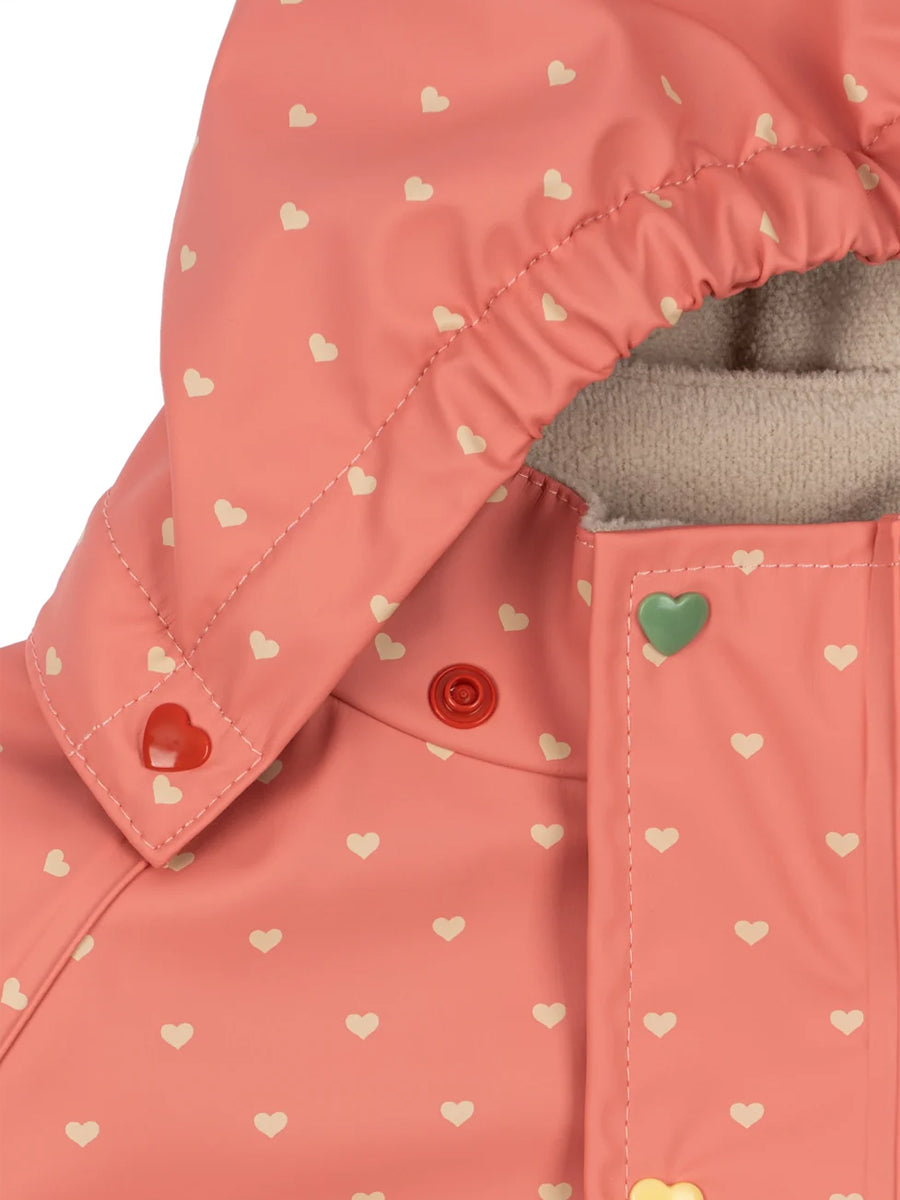 Regntøj med fleece fra Konges Sløjd - Coeur Feathers, hætte
