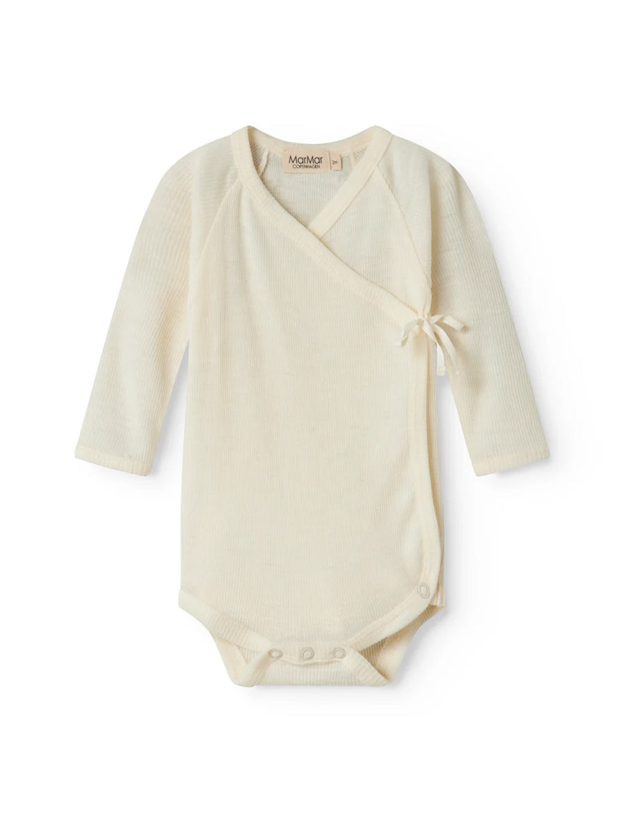 Newborn body i rib uld fra MarMar - Natural