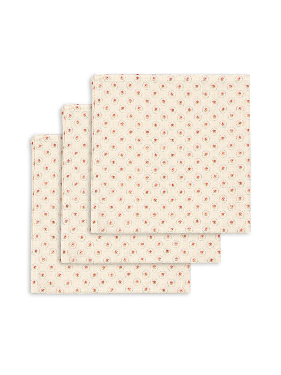 3-pak stofbleer med fint blomsterprint fra danske Konges Sløjd.