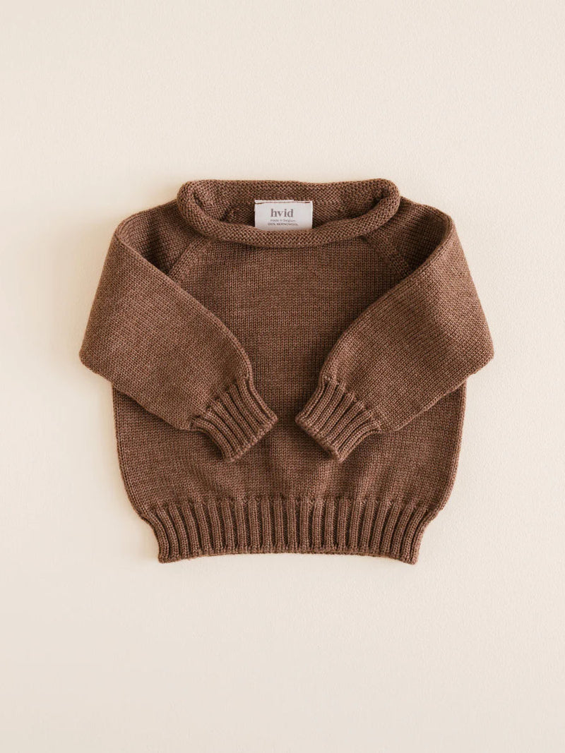 Sweater i merinould fra Hvid Knitware, Georgette - Mocha