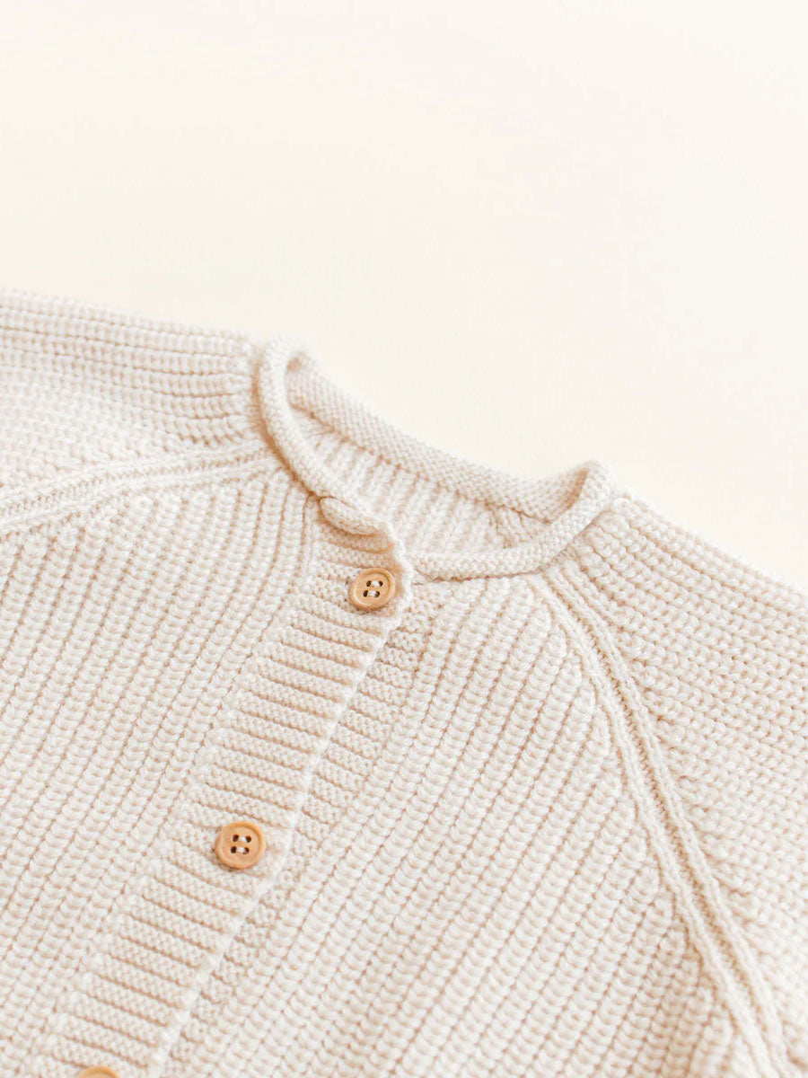 Inga cardigan i merino uld fra Hvid - Cream