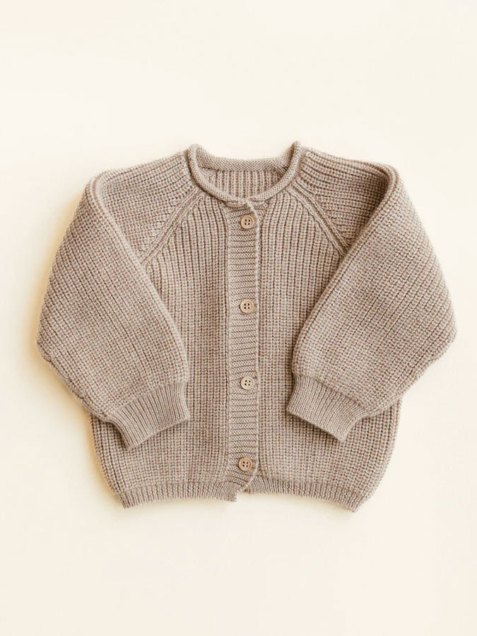 Cardigan i merino uld fra Hvid - Inga Sand