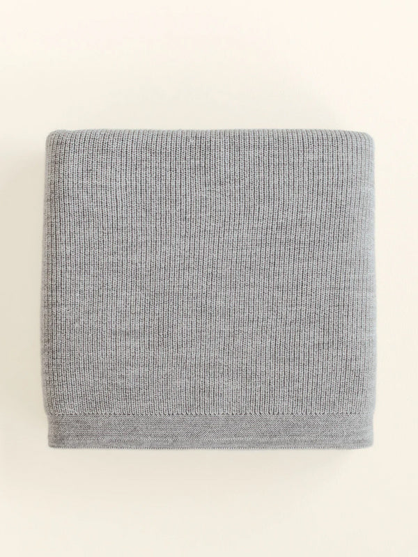 Babytæppe i merino uld fra Hvid Knitware - Felix Grey Melange