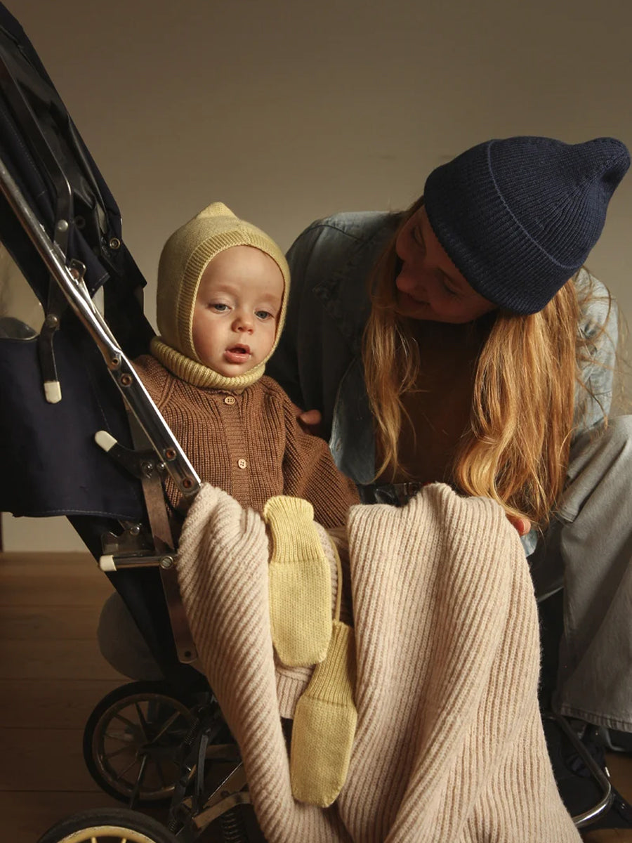 Cardigan i merino uld fra Hvid - Mocha