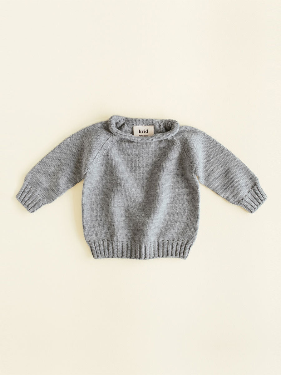 Sweater i merino uld fra Hvid, Georgette - Grey Melange
