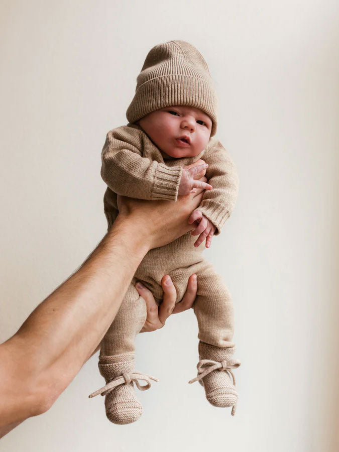 Sweater i merino uld fra Hvid, Georgette - Sand