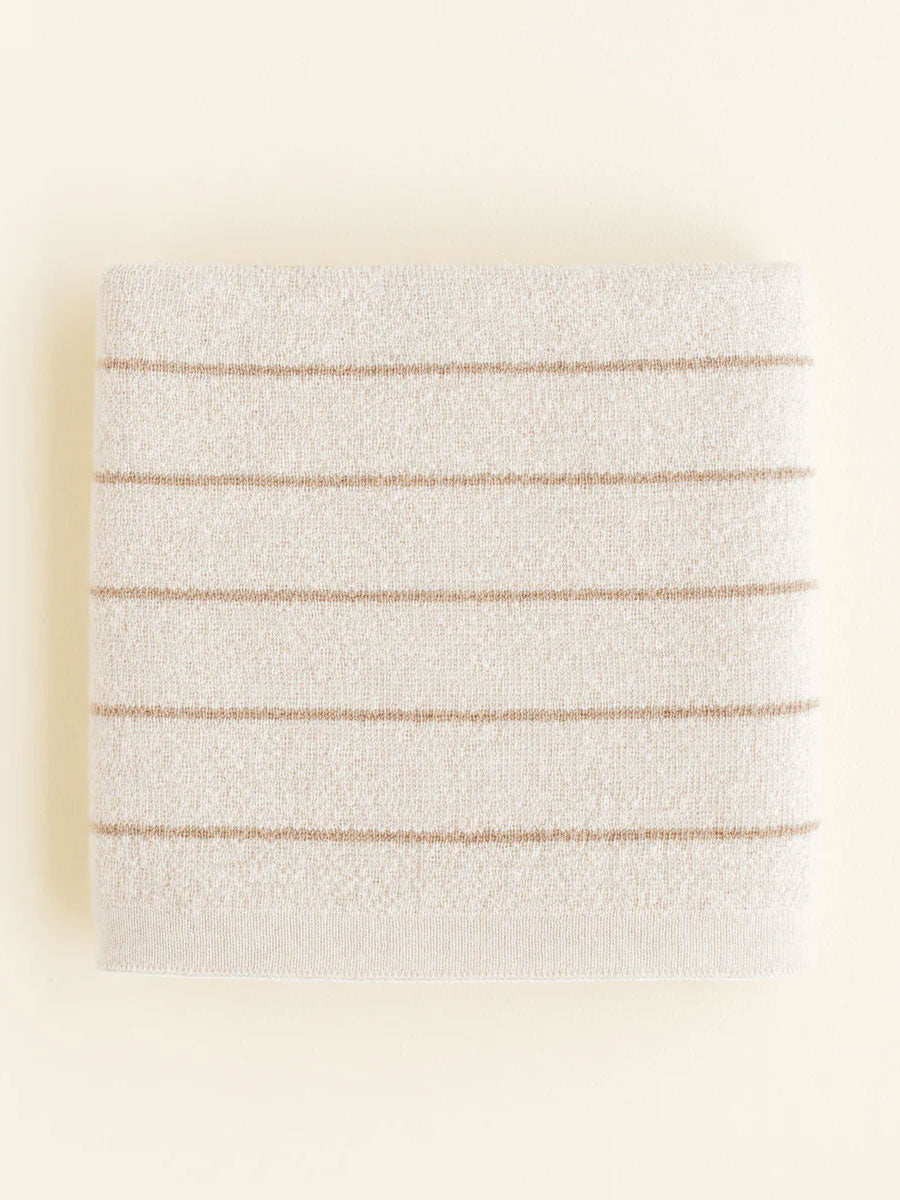 Babytæppe i merino uld fra Hvid Knitware - Harry Cream/Sand