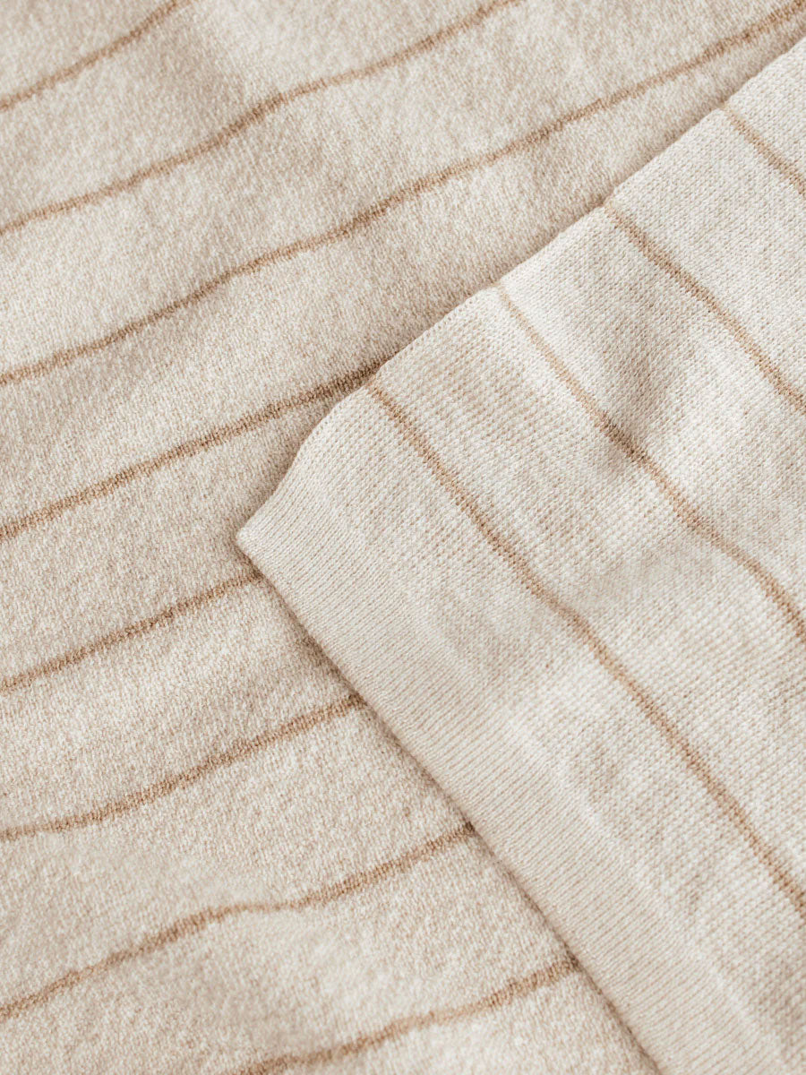 Babytæppe i merinould fra Hvid Knitware - Harry Cream/Sand