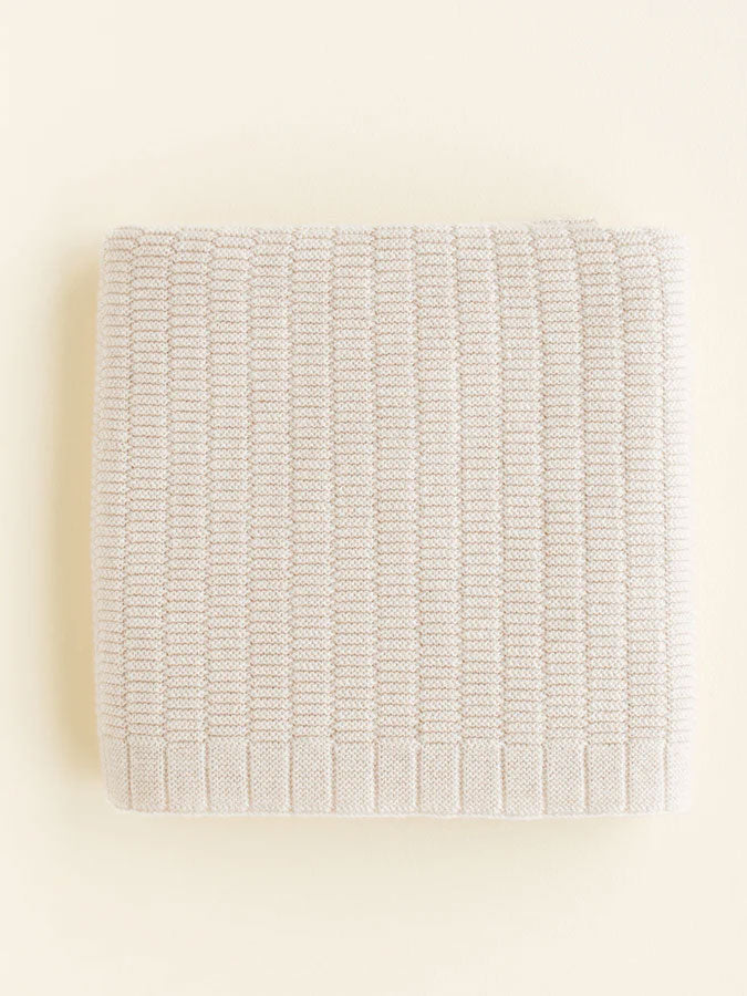 Babytæppe i merino uld fra Hvid Knitware - Ida Cream