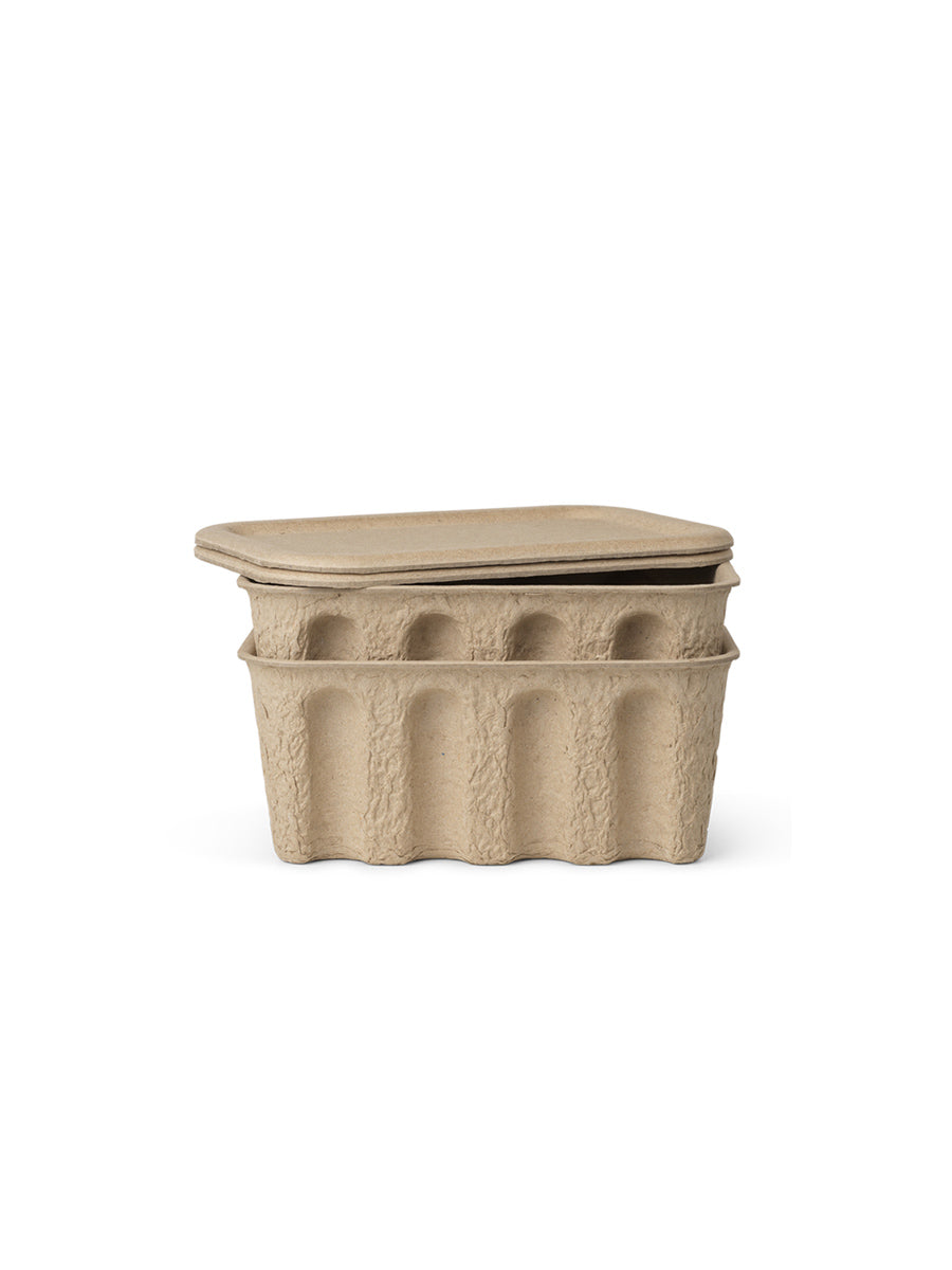 Opbevaringsboks fra Ferm Living, Small (2 stk) - Beige