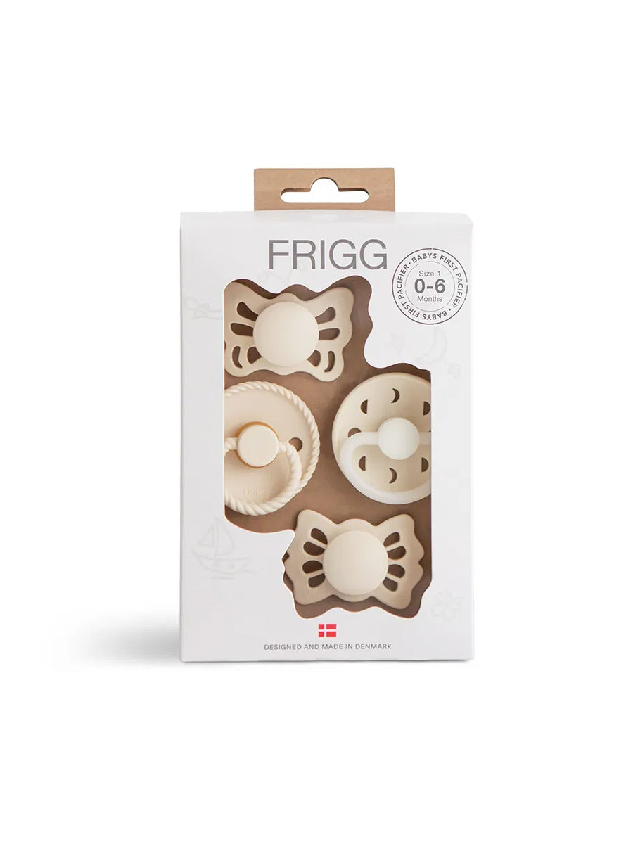 Begynder sutter fra Frigg (4-pak) - Floral heart/Cream