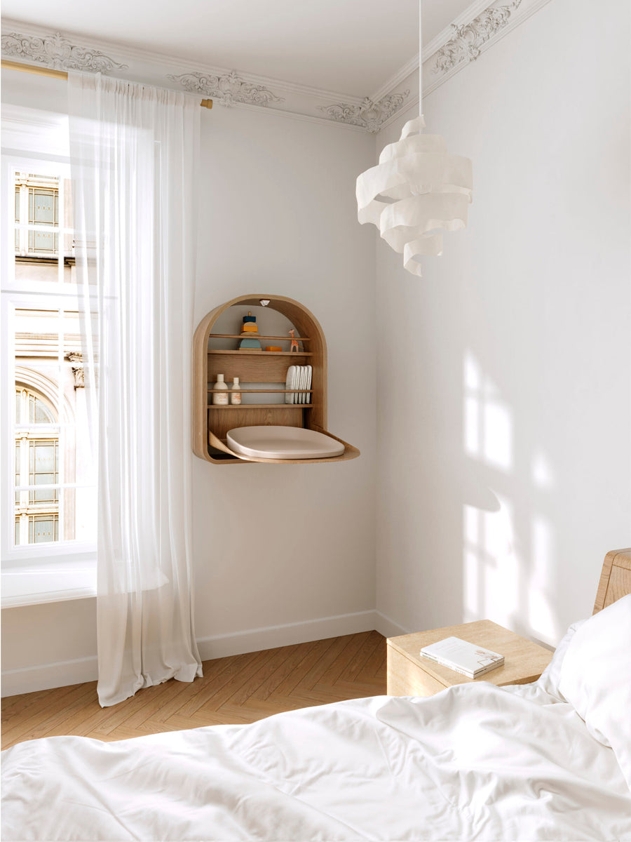 Wall-mounted changing table from Kas Kopenhagen - Kai, Oak