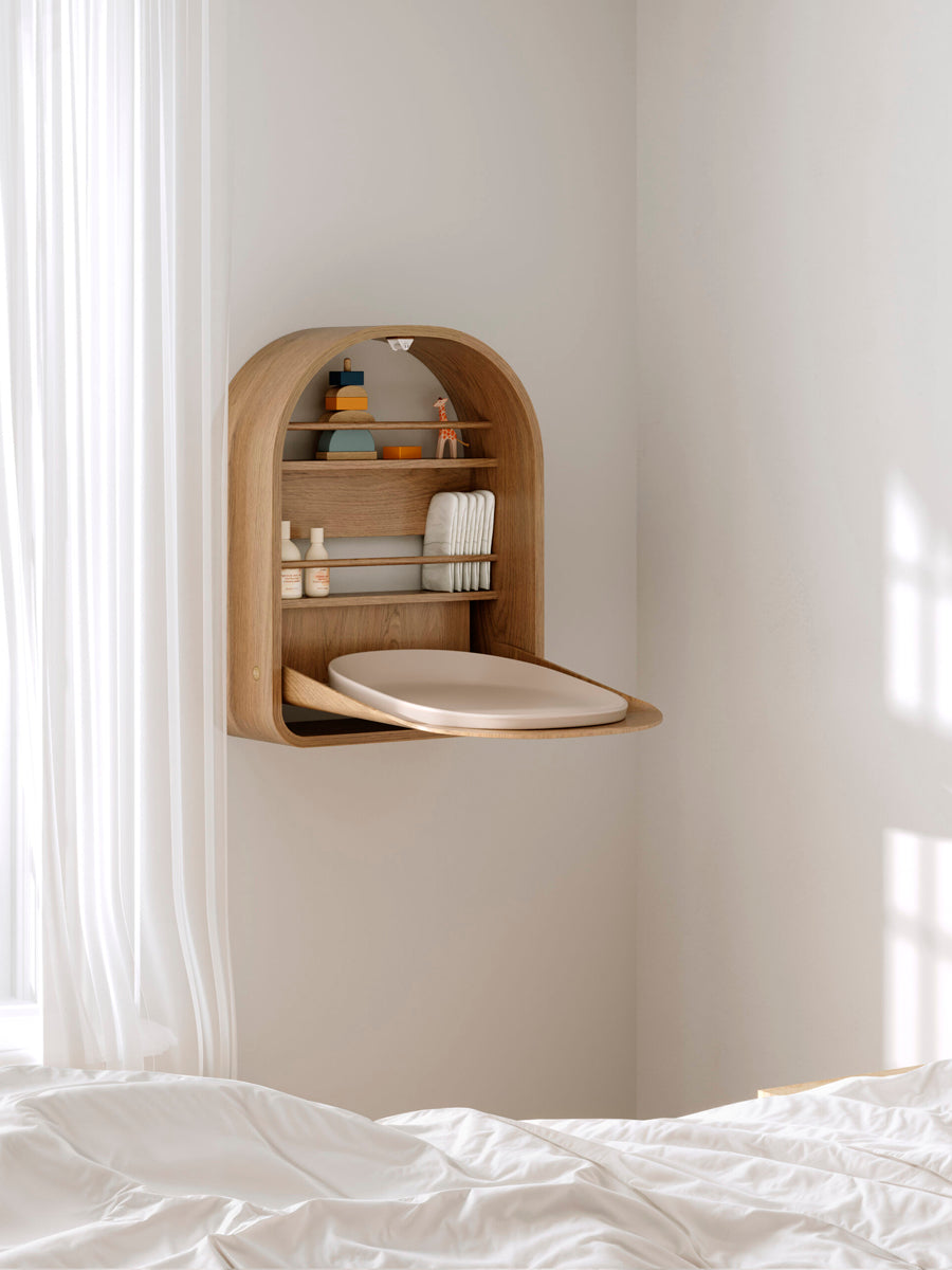 Wall-mounted changing table from Kas Kopenhagen - Kai, Oak