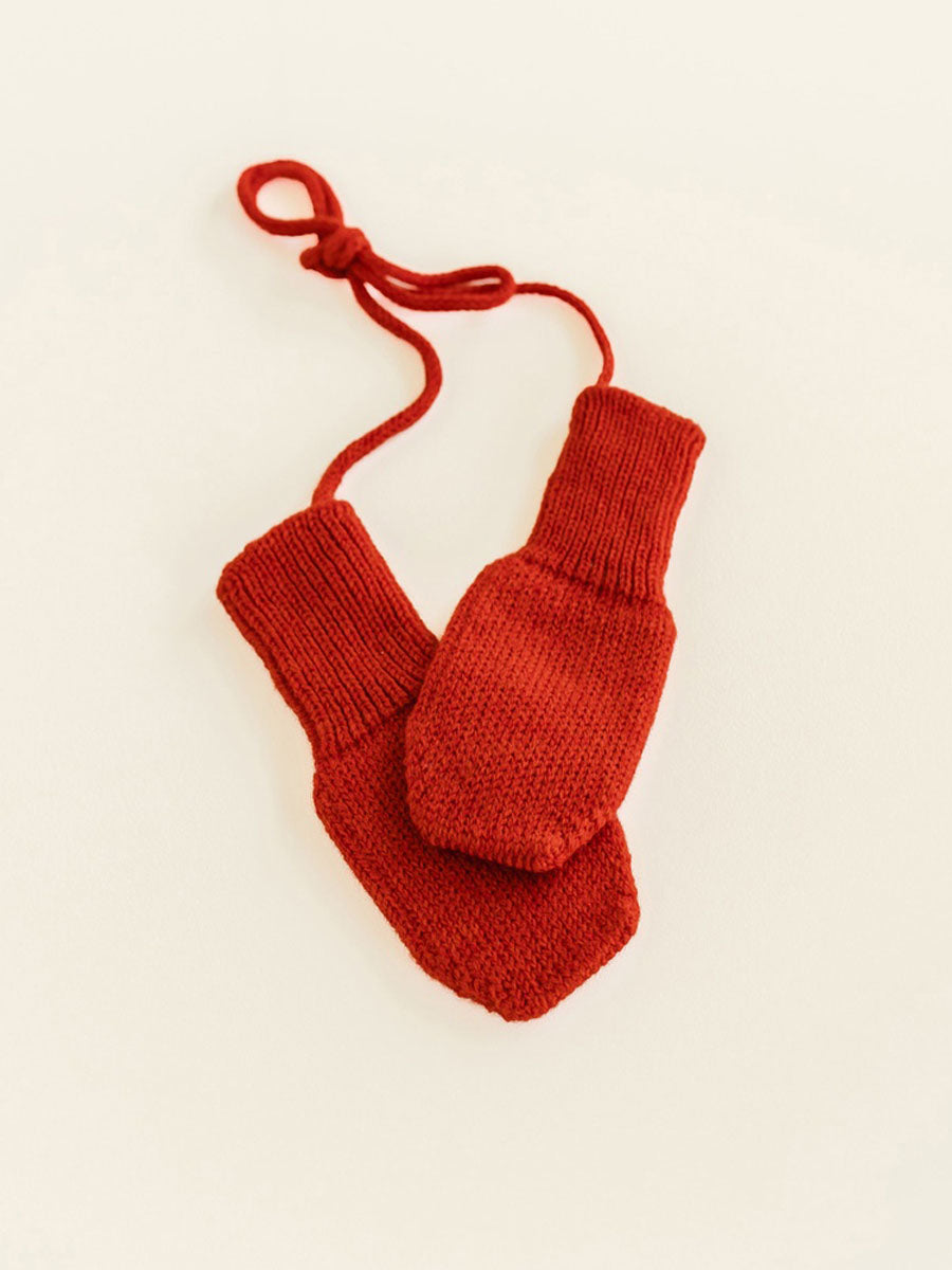 Vanter i merino uld fra Hvid Knitware, Fiza - Red