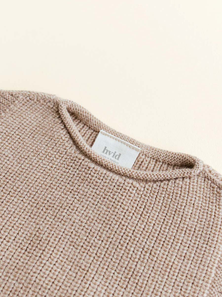 Vest i merino uld fra Hvid Knitware - Sand.