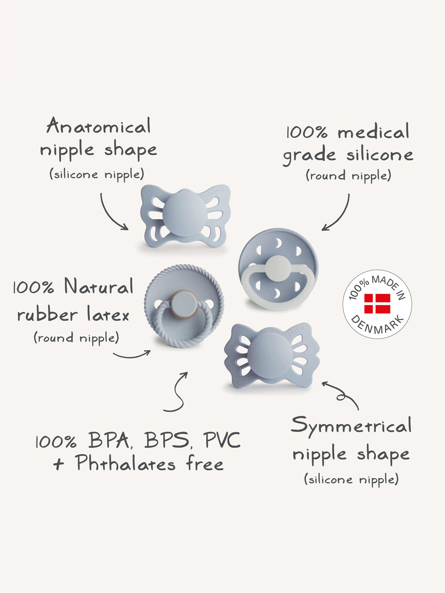 Begynder sutter fra Frigg (4-pak) - Moonlight Sailing / Powder Blue.