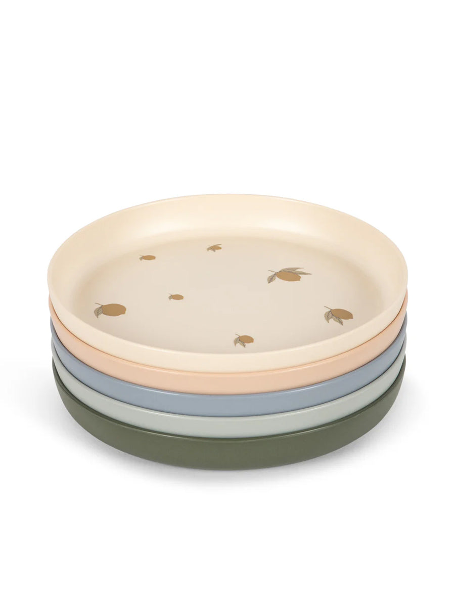 5-pak tallerkener fra Konges Sløjd - Lemon mix