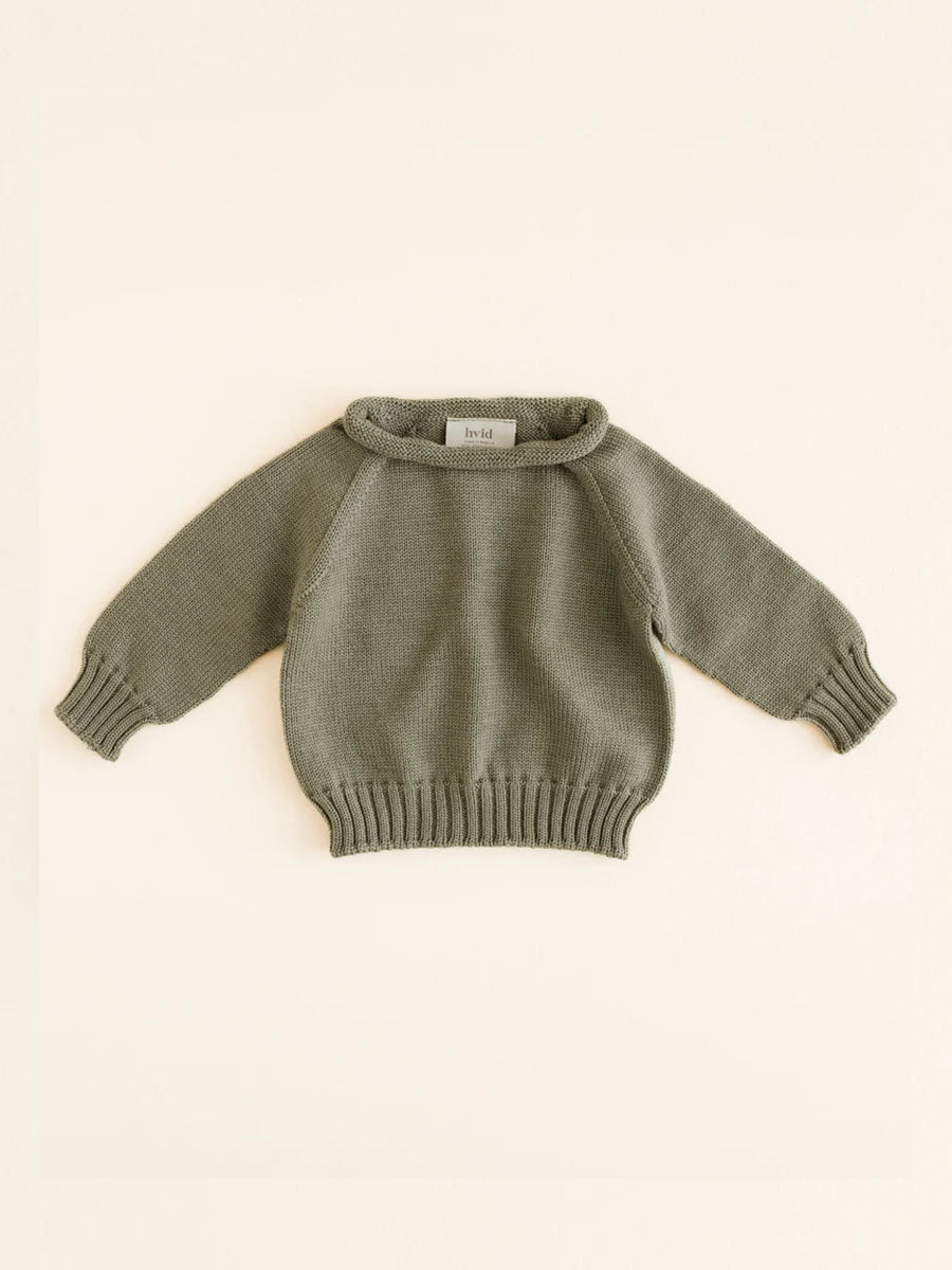 sweater i merino uld fra hvid, georgette - artichoke