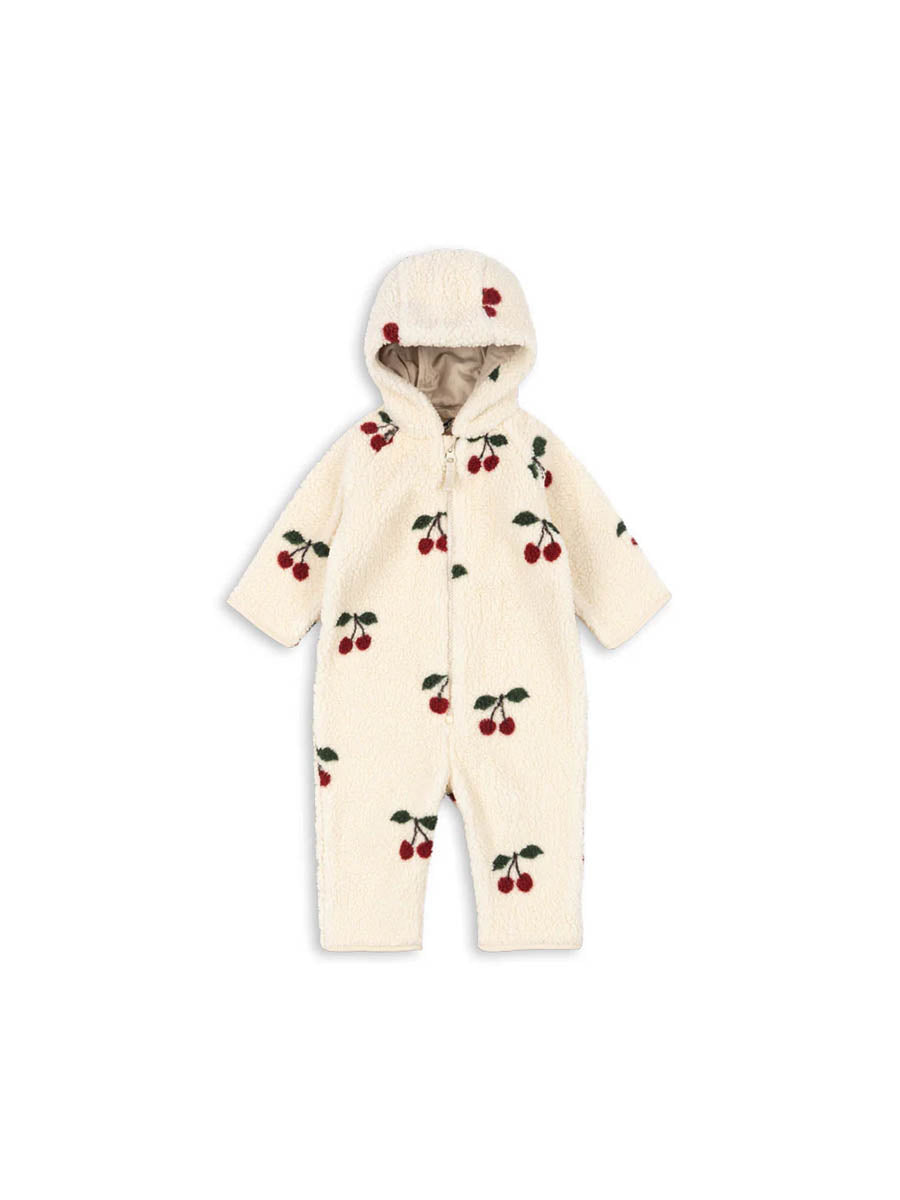 Teddy onesie køredragt fra Konges Sløjd - Cherry