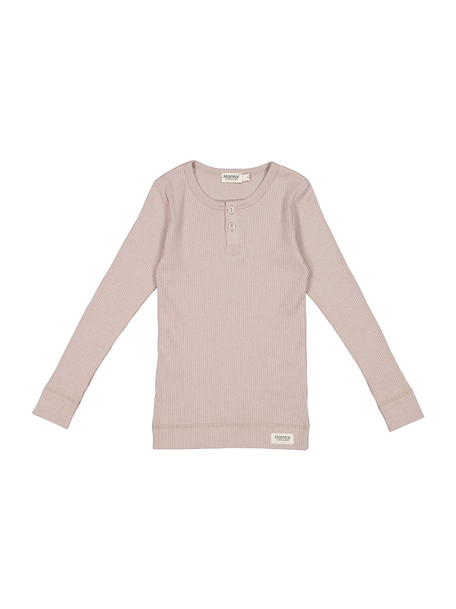 Bluse med rib fra MarMar - Oak