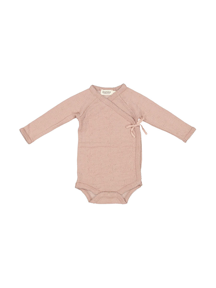 Newborn body i uld Pointelle fra MarMar - Burnt Rose
