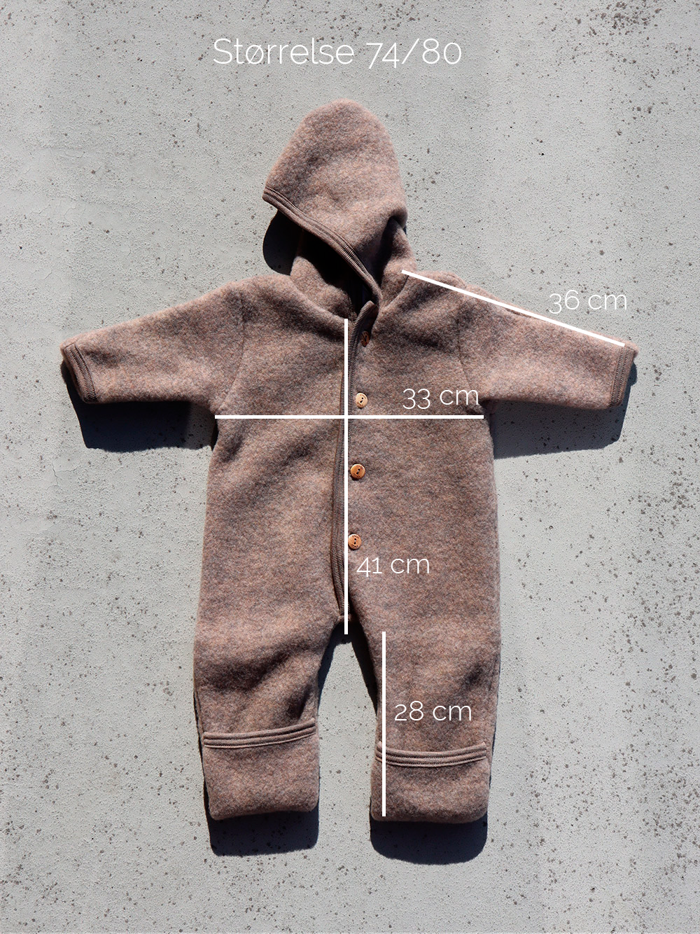 Størrelsesguide til Engels køredragt