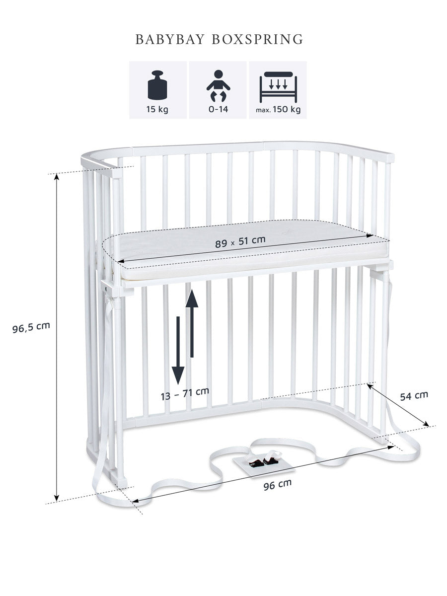 Mål for Babybay Boxspring