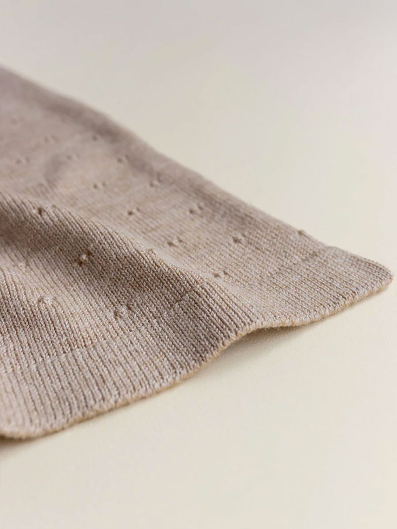 Hvid knitware tæppe i merino uld