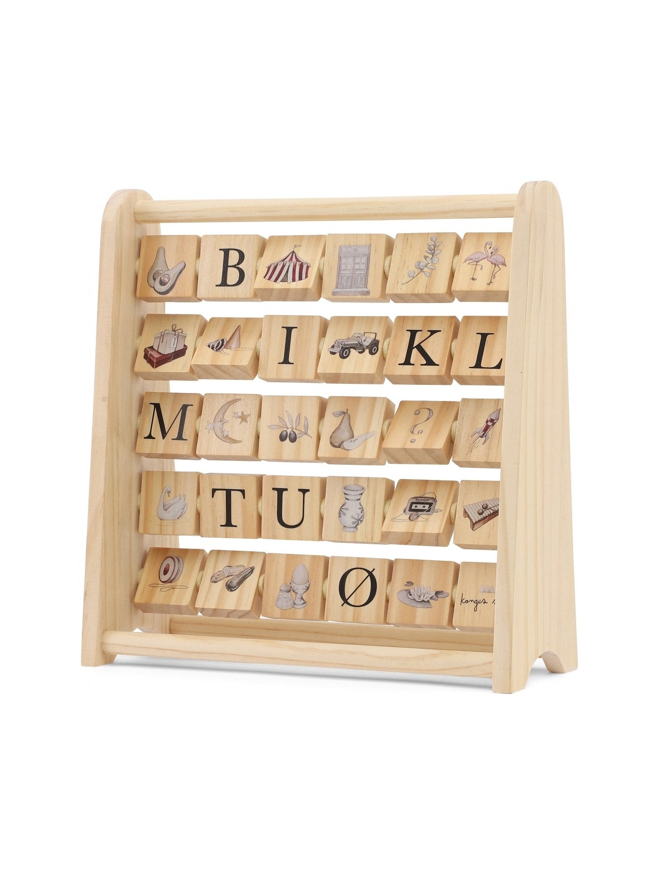 Alfabetramme i træ fra Konges Sløjd