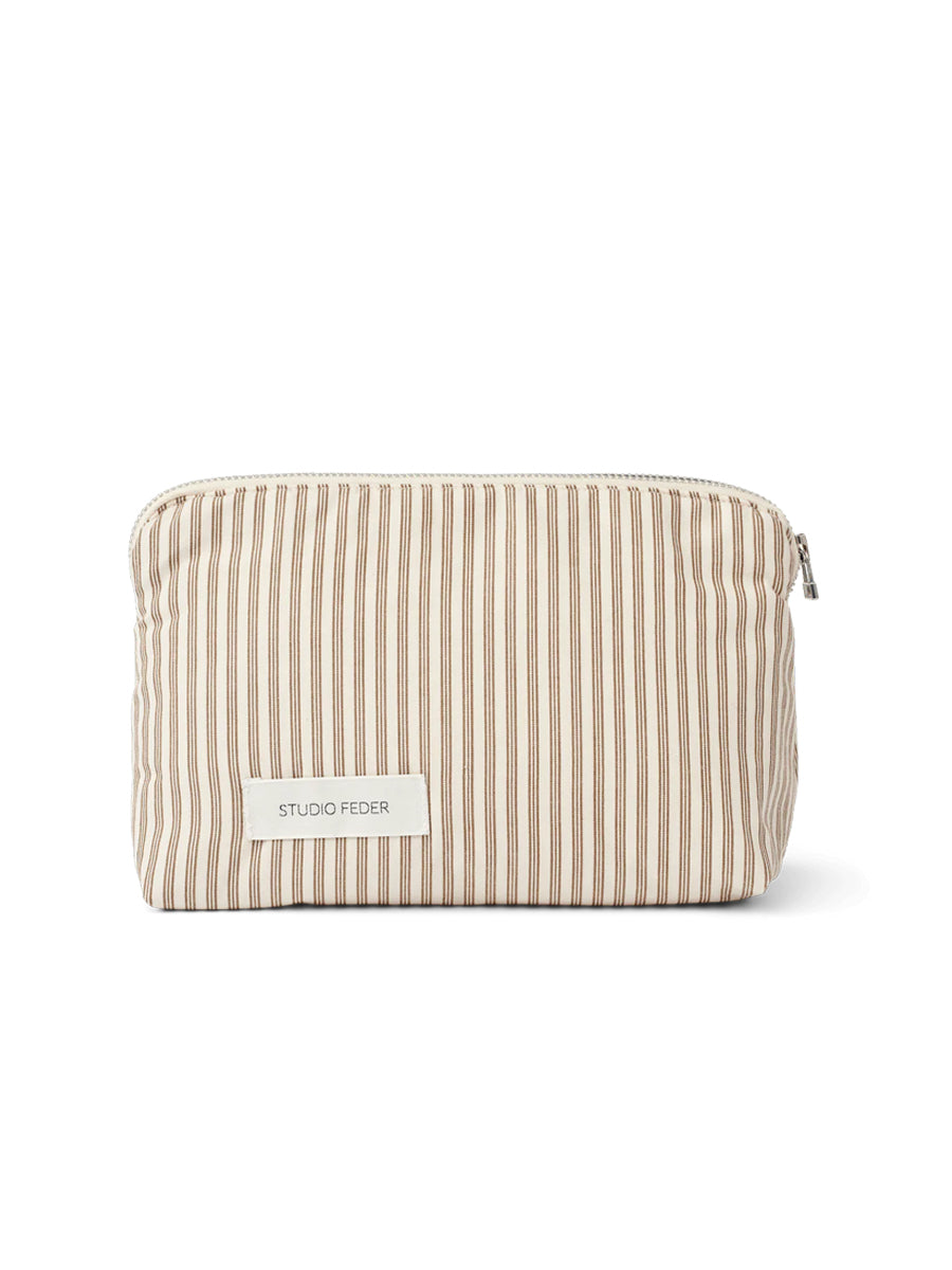 Mini toilettaske fra Studio Feder - Brown Beach Stribe