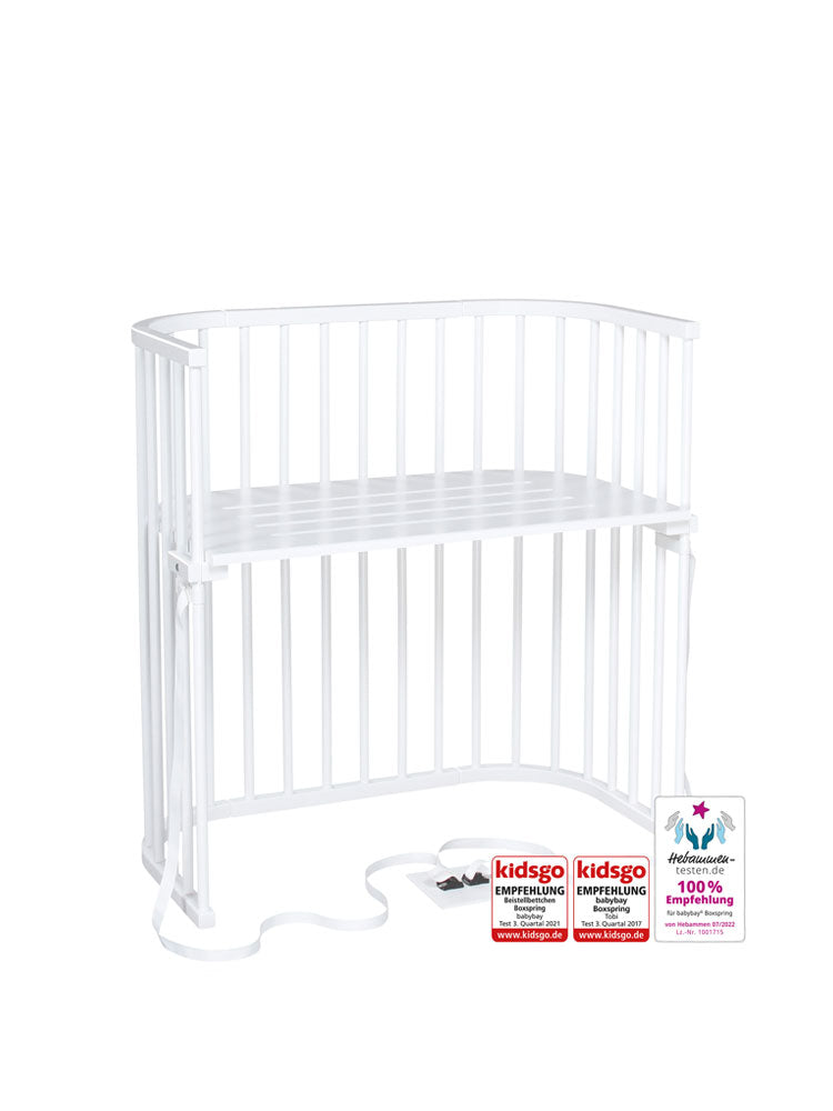 Boxspring bedside crib fra Babybay (til høje senge)