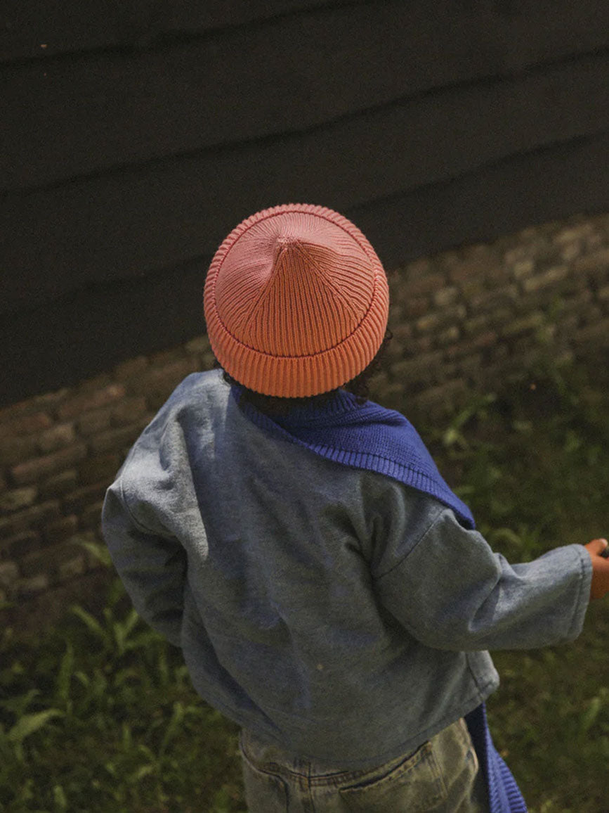 Fonzie Beanie i merinould fra Hvid Knitware Bubblegum