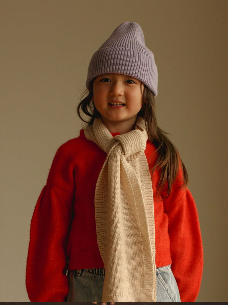 Beanie i merino uld fra Hvid Knitware, Fonzie - Lilac
