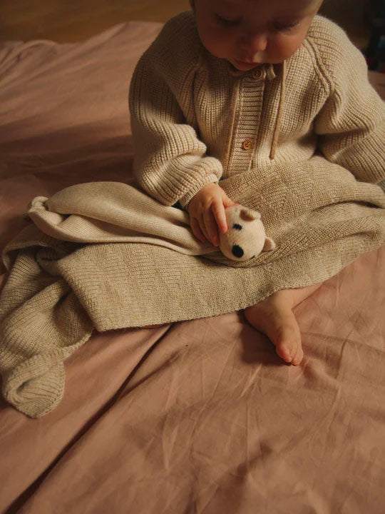 Herbie babytæppe i fra Hvid Knitware - Ecru