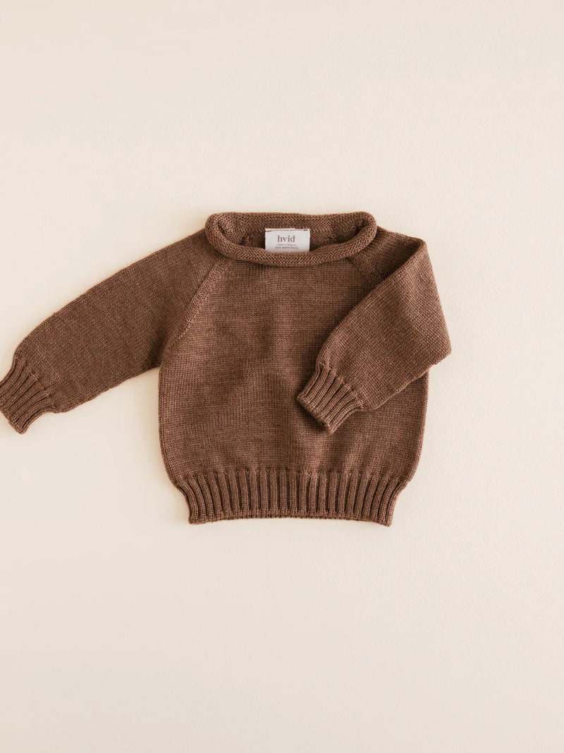 Baby Sweater i merino uld fra Hvid, Georgette - Mocha