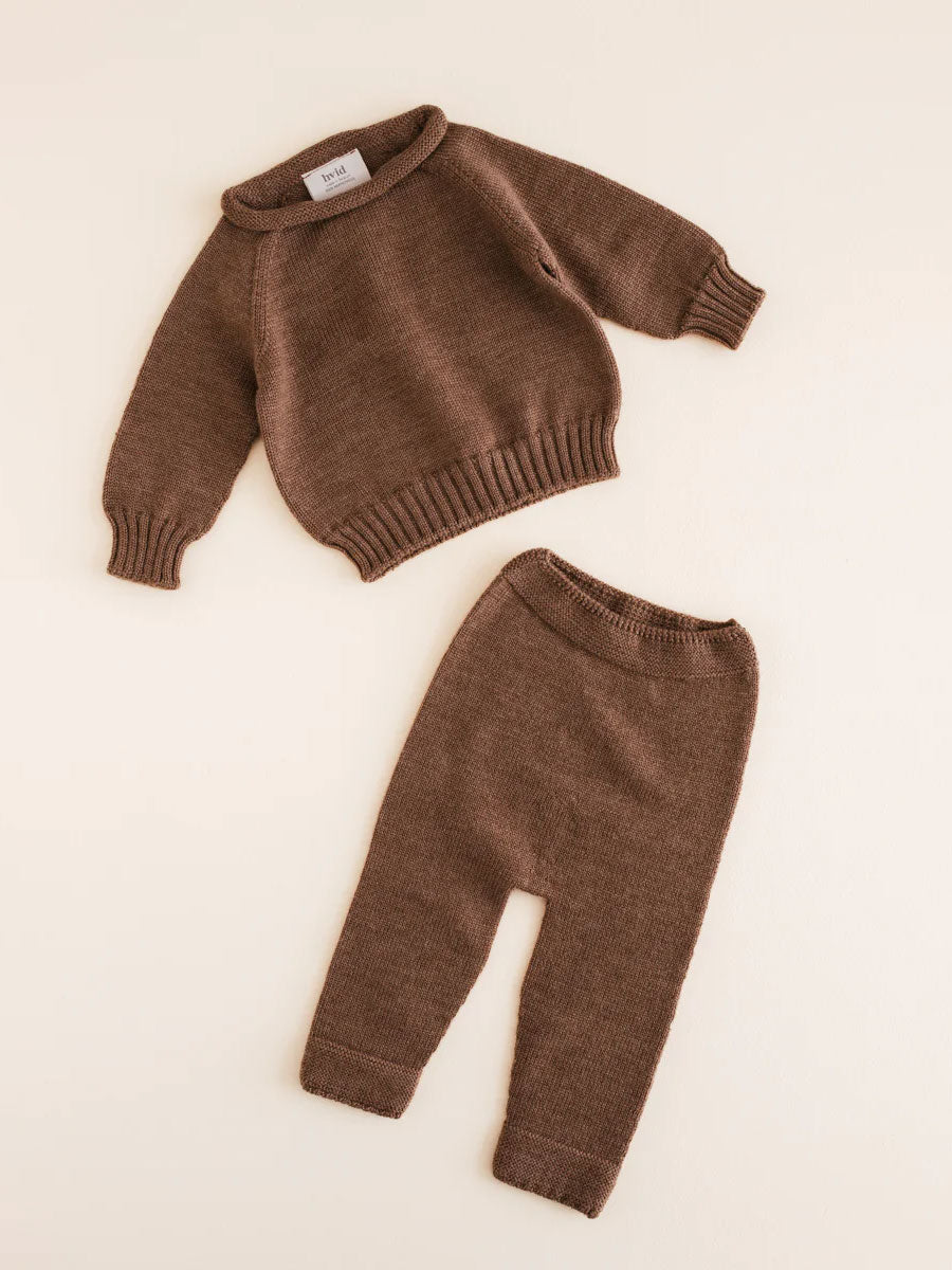 Baby Bukser i merinould fra Hvid, Guido - Mocha