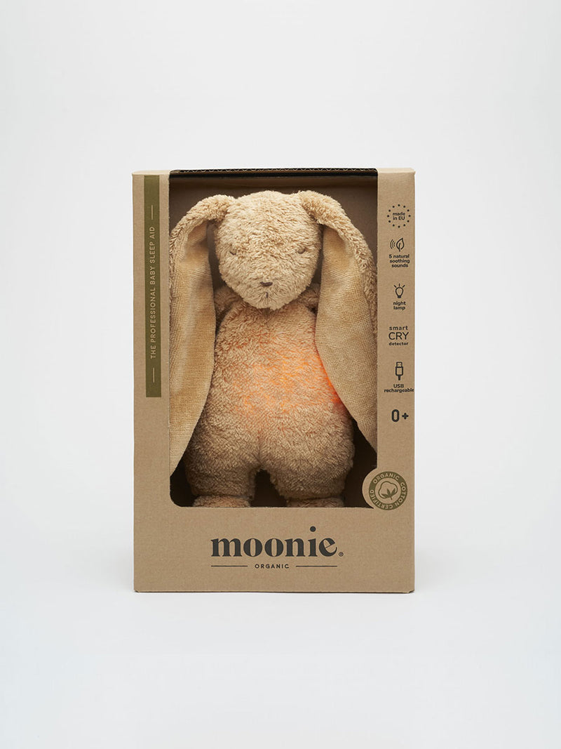 Moonie Bamse bunny med lys og lyd - Cappuccino