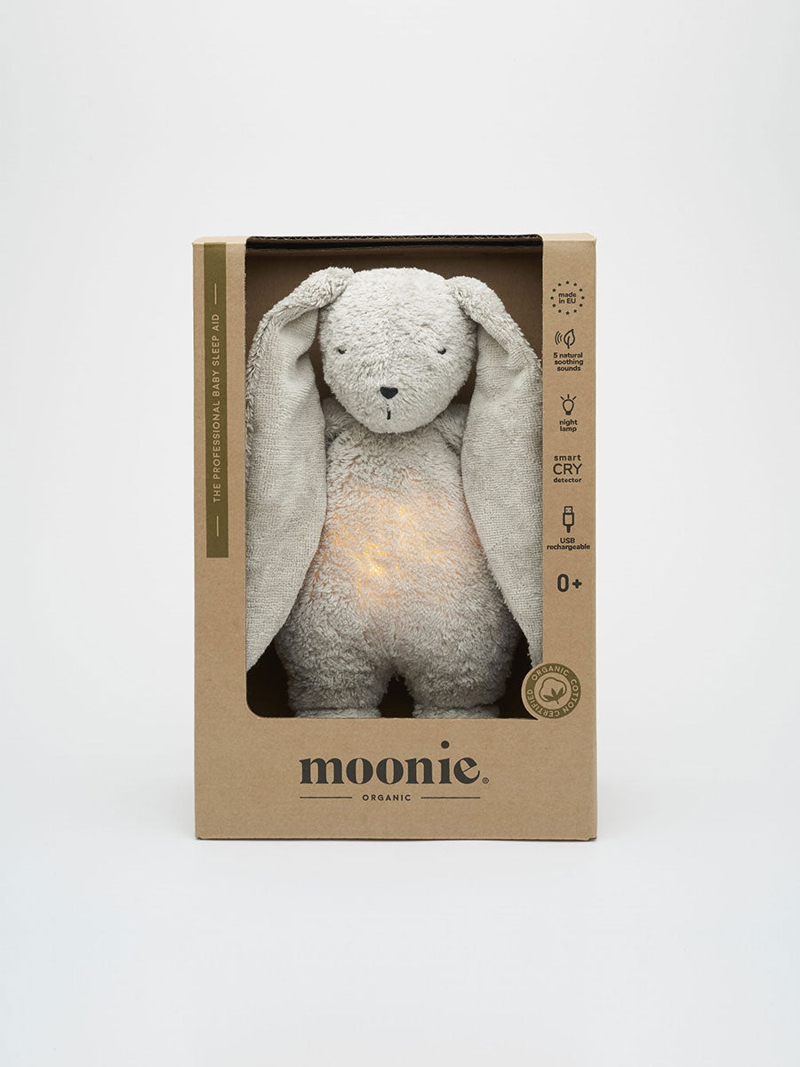 Moonie bunny bamse med lys og lyd - Grey