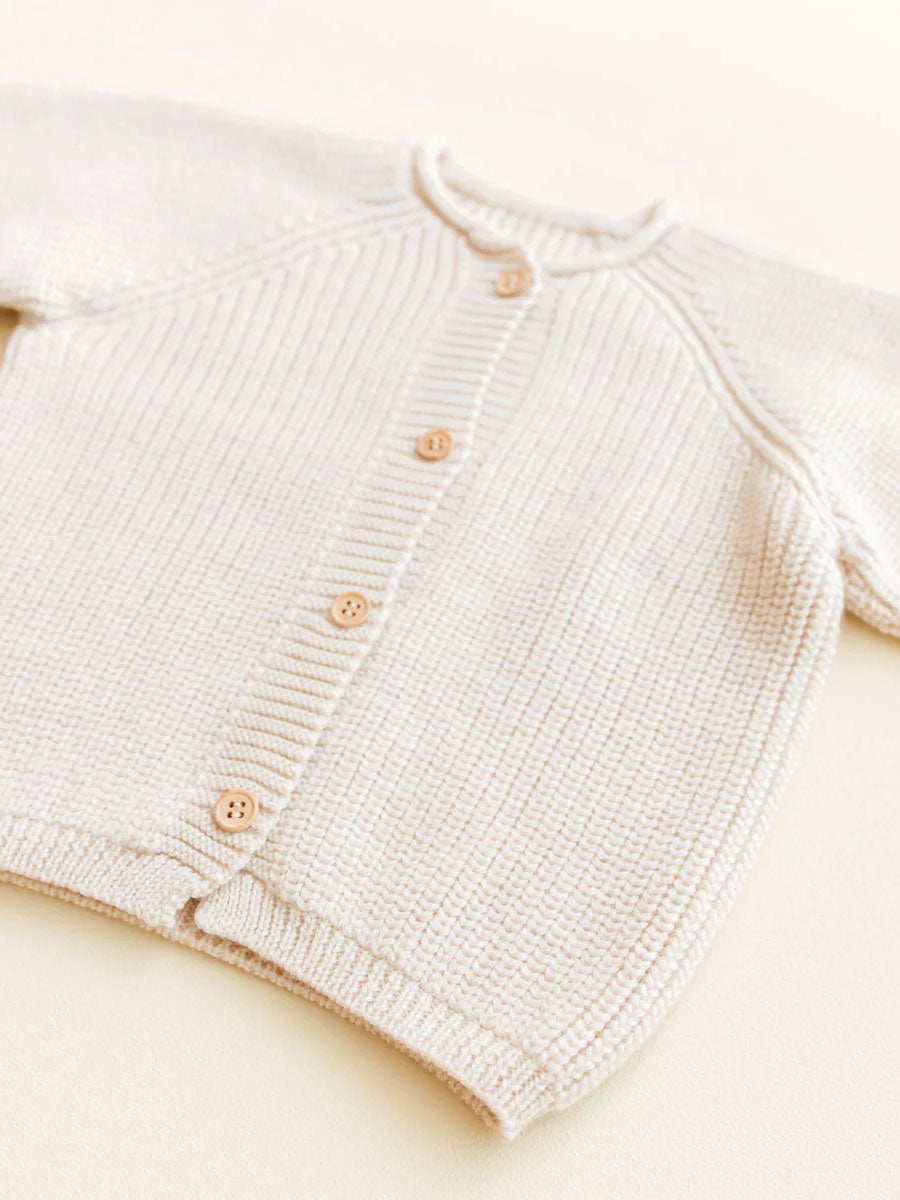 Cardigan i merino uld fra Hvid - Inga off white