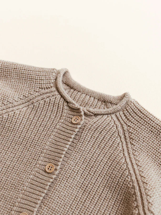 Cardigan i ren merino uld fra Hvid - Inga Sand