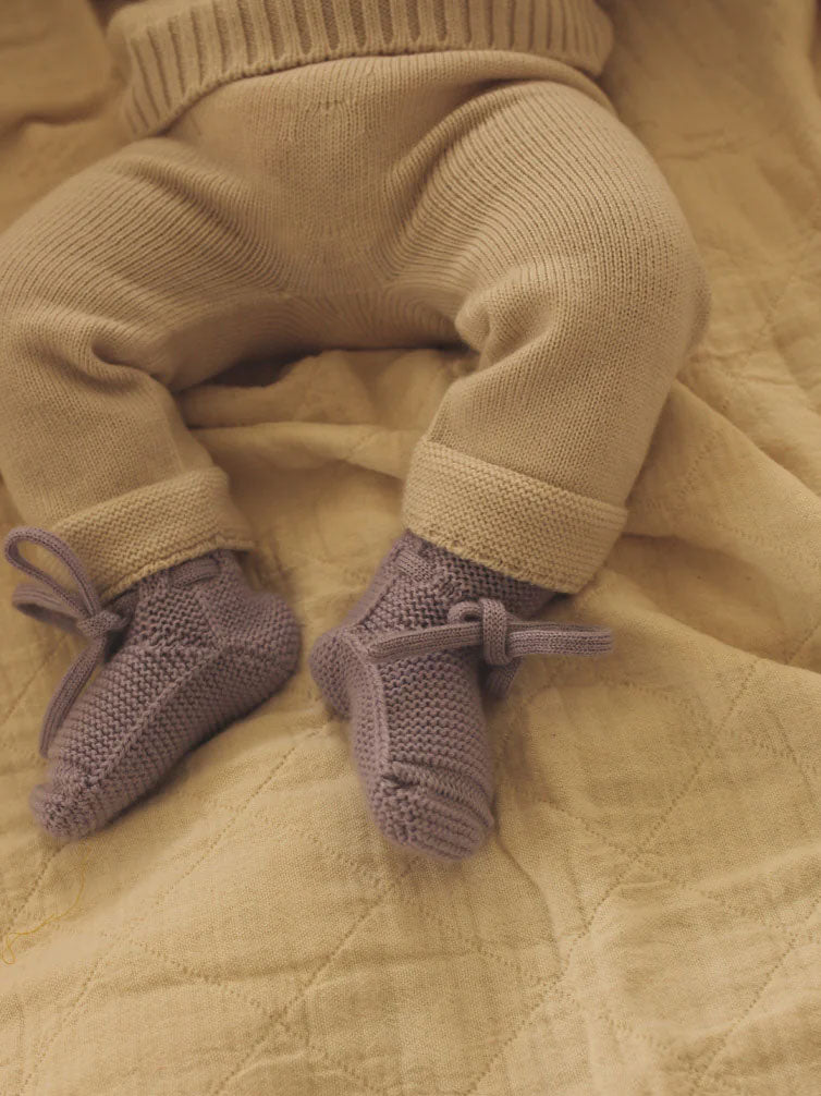 Futter i merinould fra Hvid Knitware - Lilla