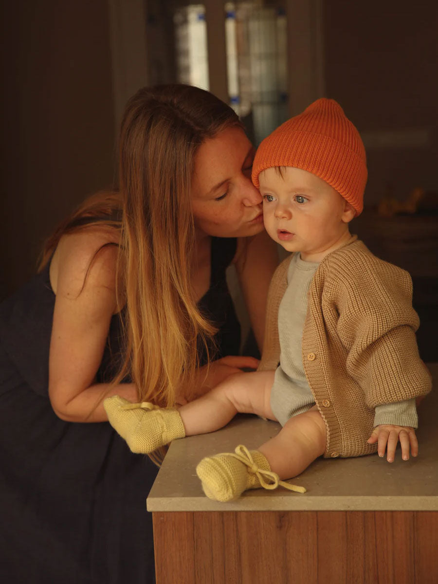 Baby Futter i merinould fra Hvid Knitware - Light Yellow