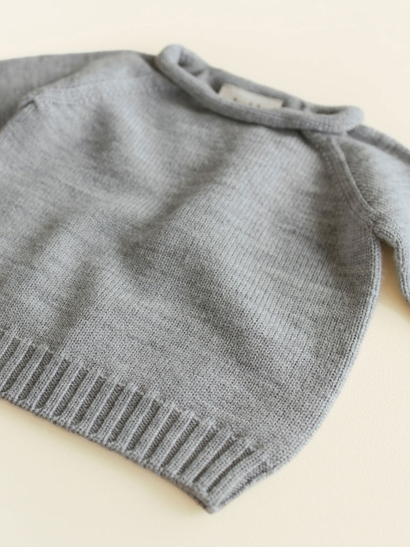 Sweater i merino uld fra Hvid Knitware, Georgette - Grey Melange