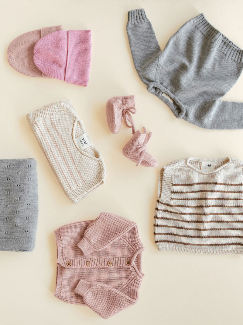 Sweater i merinould fra Hvid Knitware, Georgette - Grey Melange