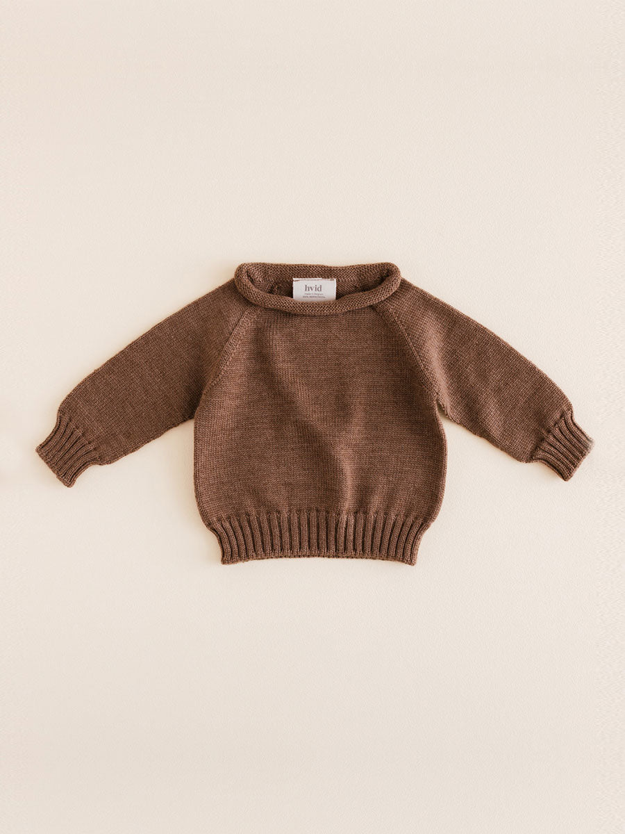 Super sød sweater i ren merinould fra belgiske Hvid Knitware