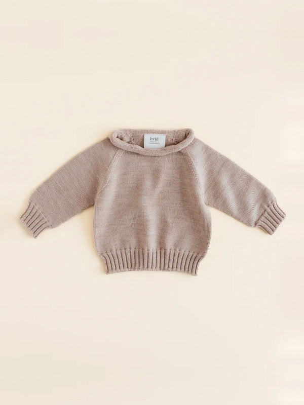 Sweater i merinould fra Hvid, Georgette - Sand