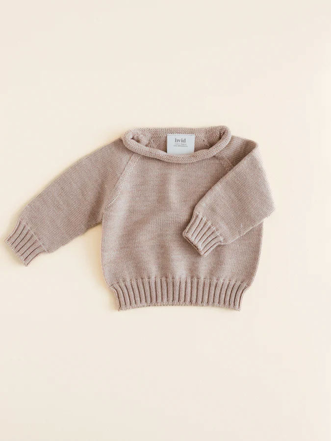 Georgette sweater i merino uld fra Hvid - Sand