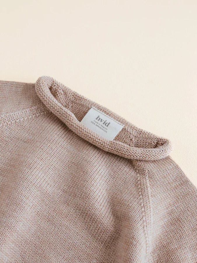 Georgette sweater i merino uld fra Hvid  Knitware- Sand